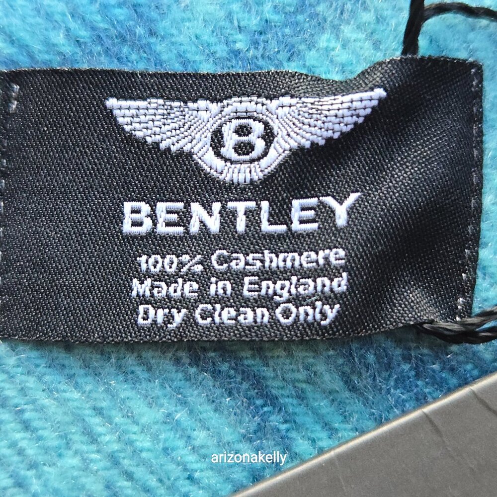 NWT Bentley Cashmere Scarf Blue - Picture 3 of 8